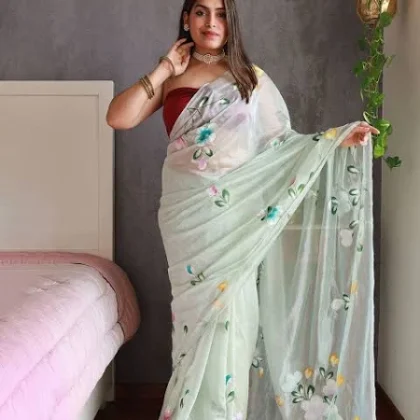 Organza Floral Saree